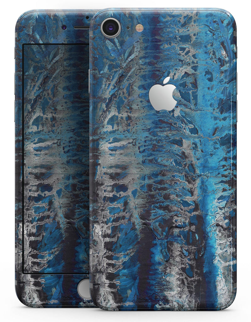 Abstract Wet Paint Blues v8 - Skin-kit for the iPhone 8 or 8 Plus