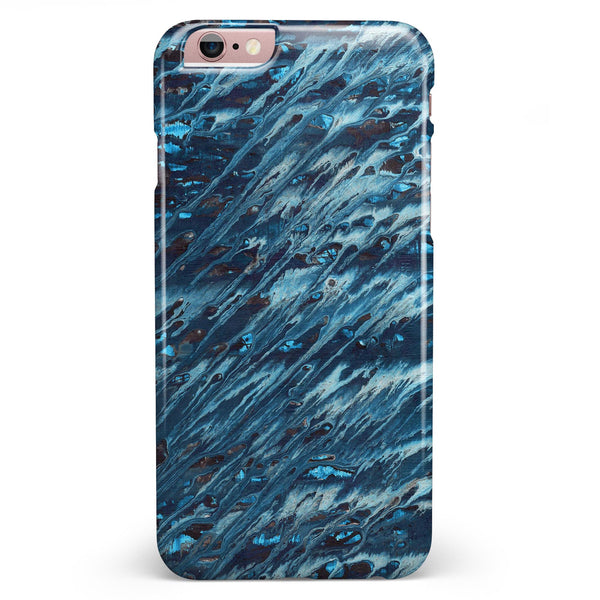 Abstract Wet Paint Blues v972 iPhone 6/6s or 6/6s Plus INK-Fuzed Case