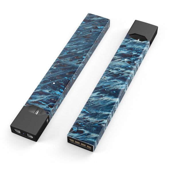 Abstract Wet Paint Blues v972 - Premium Decal Protective Skin-Wrap Sticker compatible with the Juul Labs vaping device