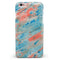 Abstract Wet Paint Coral Blues iPhone 6/6s or 6/6s Plus INK-Fuzed Case