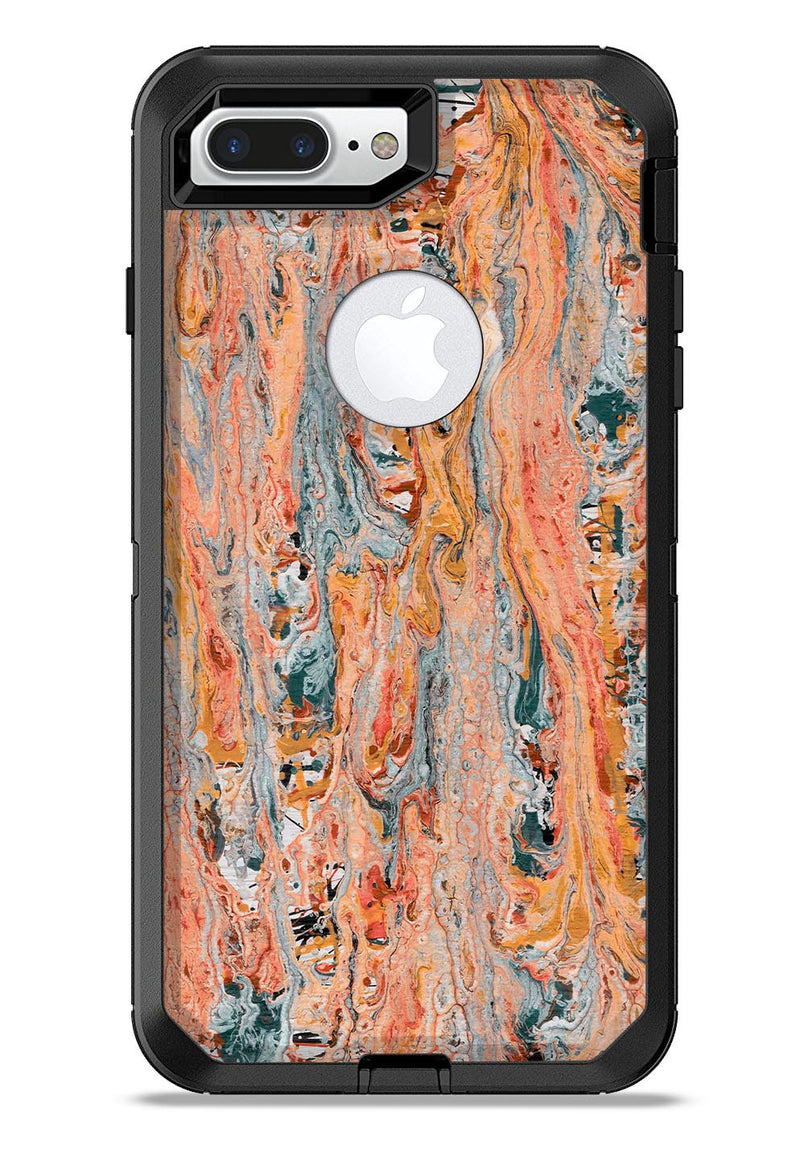 Abstract Wet Paint Coral Love - iPhone 7 or 7 Plus Commuter Case Skin Kit