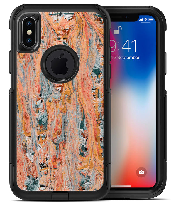 Abstract Wet Paint Coral Love - iPhone X OtterBox Case & Skin Kits