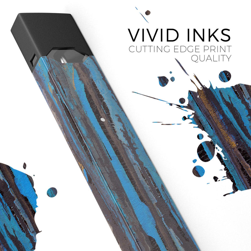 Abstract Wet Paint Dark Blues - Premium Decal Protective Skin-Wrap Sticker compatible with the Juul Labs vaping device