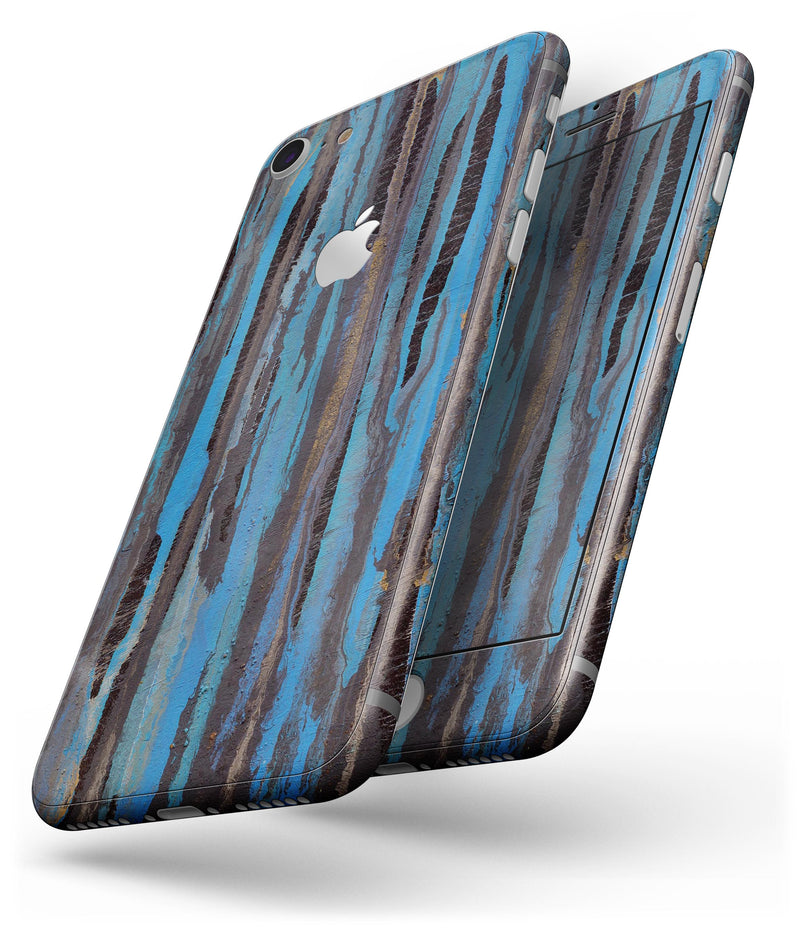 Abstract Wet Paint Dark Blues - Skin-kit for the iPhone 8 or 8 Plus