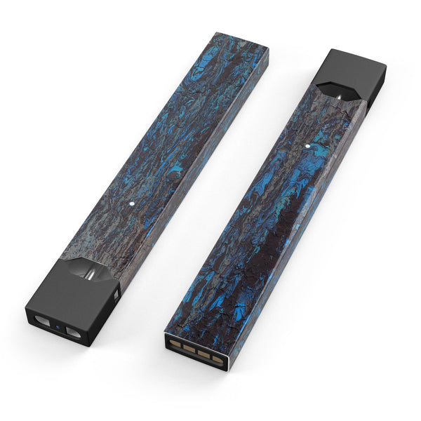 Abstract Wet Paint Dark Blues v2 - Premium Decal Protective Skin-Wrap Sticker compatible with the Juul Labs vaping device