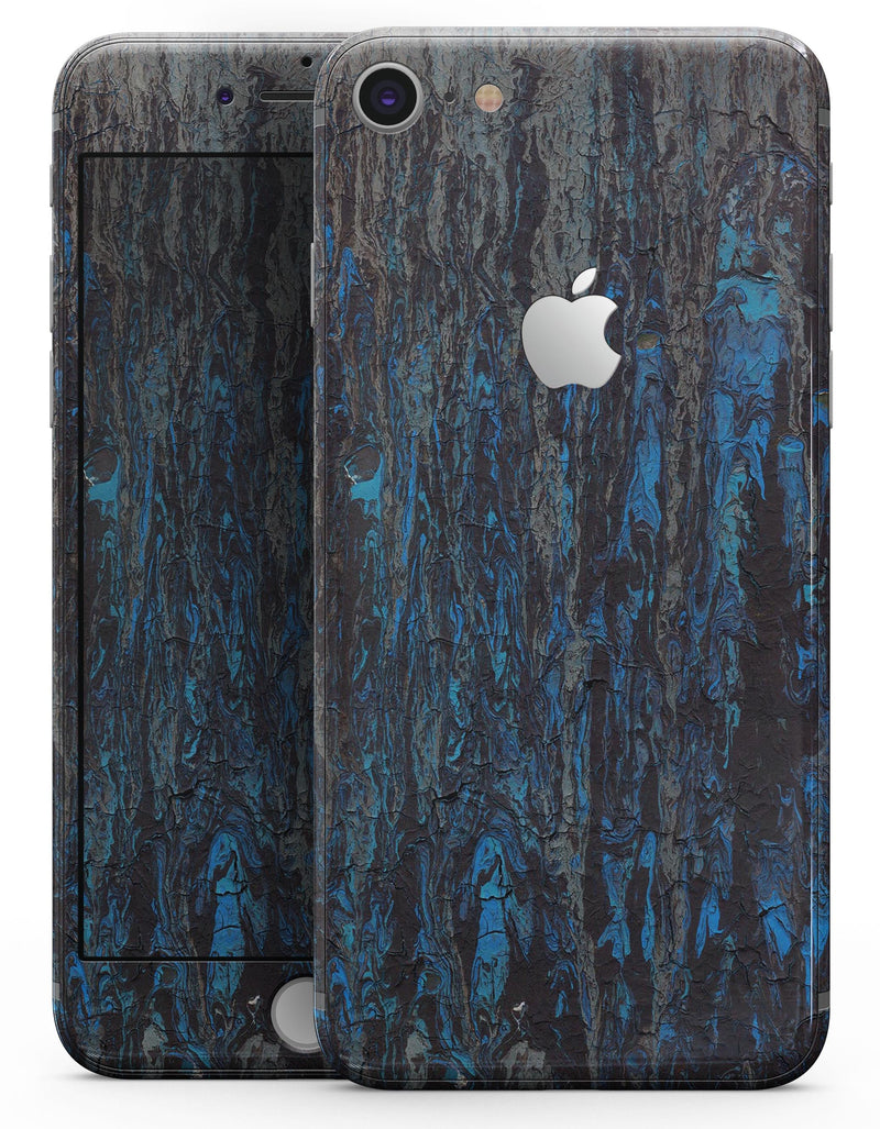 Abstract Wet Paint Dark Blues v2 - Skin-kit for the iPhone 8 or 8 Plus
