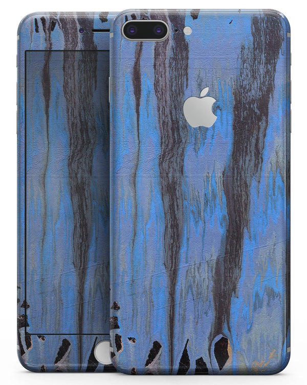 Abstract Wet Paint Dark Blues v3 - Skin-kit for the iPhone 8 or 8 Plus