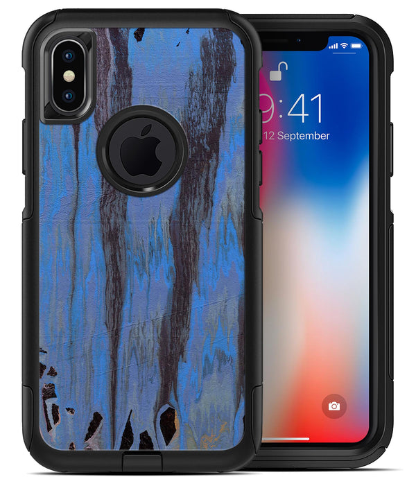 Abstract Wet Paint Dark Blues v3 - iPhone X OtterBox Case & Skin Kits