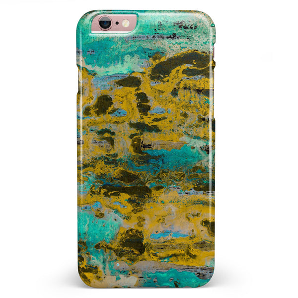 Abstract Wet Paint Gold iPhone 6/6s or 6/6s Plus INK-Fuzed Case