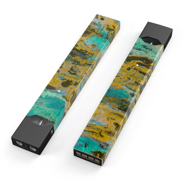 Abstract Wet Paint Gold - Premium Decal Protective Skin-Wrap Sticker compatible with the Juul Labs vaping device