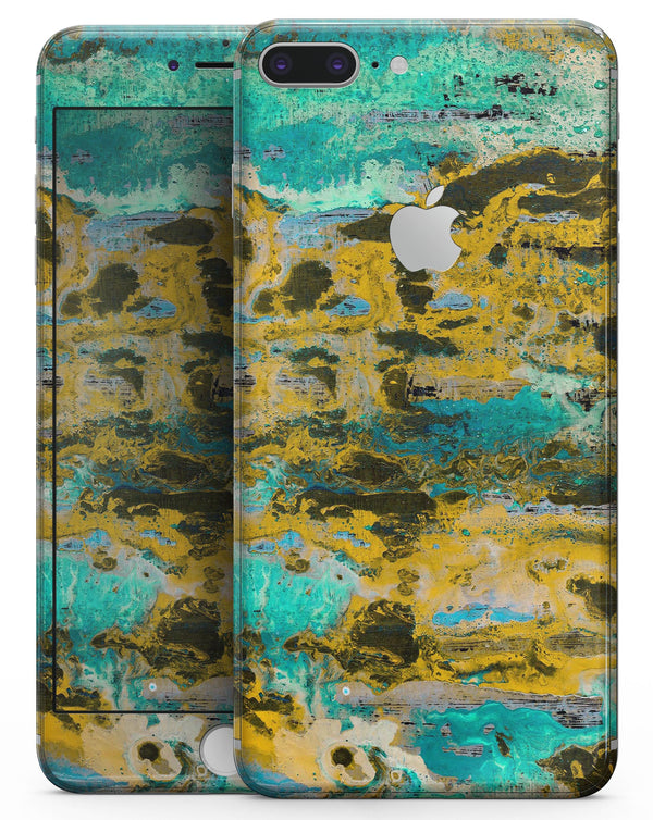 Abstract Wet Paint Gold - Skin-kit for the iPhone 8 or 8 Plus