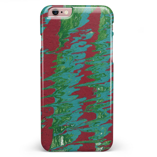 Abstract Wet Paint Mint Green to Red iPhone 6/6s or 6/6s Plus INK-Fuzed Case