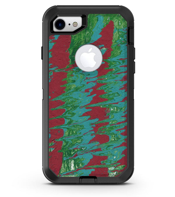 Abstract Wet Paint Mint Green to Red - iPhone 7 or 8 OtterBox Case & Skin Kits