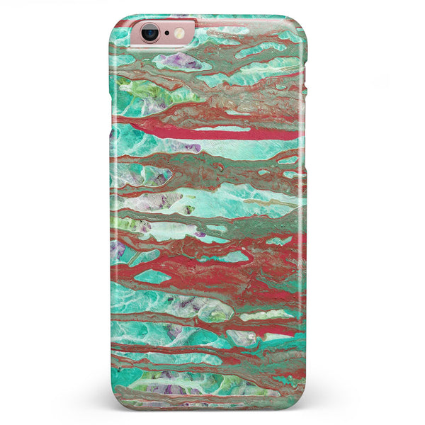 Abstract Wet Paint Mint Rustic iPhone 6/6s or 6/6s Plus INK-Fuzed Case