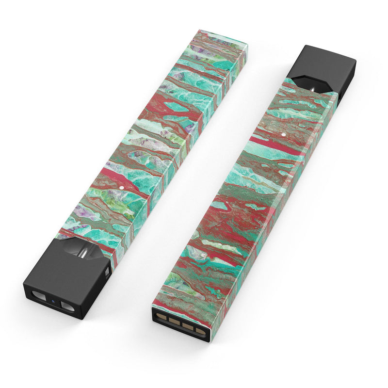 Abstract Wet Paint Mint Rustic - Premium Decal Protective Skin-Wrap Sticker compatible with the Juul Labs vaping device
