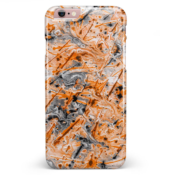 Abstract Wet Paint Orange iPhone 6/6s or 6/6s Plus INK-Fuzed Case