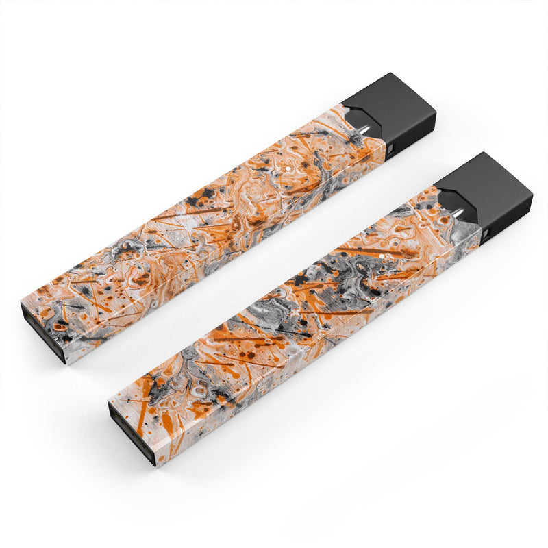 Abstract Wet Paint Orange - Premium Decal Protective Skin-Wrap Sticker compatible with the Juul Labs vaping device