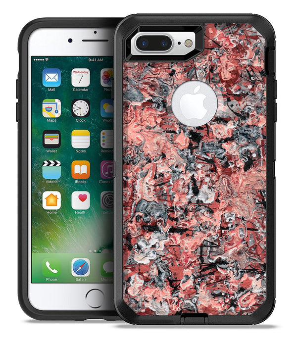 Abstract Wet Paint Pale Pink - iPhone 7 or 7 Plus Commuter Case Skin Kit
