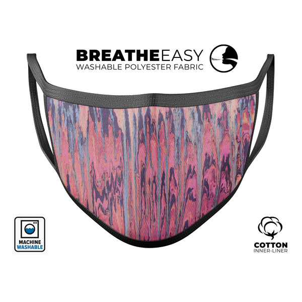 Abstract Wet Paint Pink Sag - Made in USA Mouth Cover Unisex Anti-Dust Cotton Blend Reusable & Washable Face Mask with Adjustable Sizing for Adult or Child
