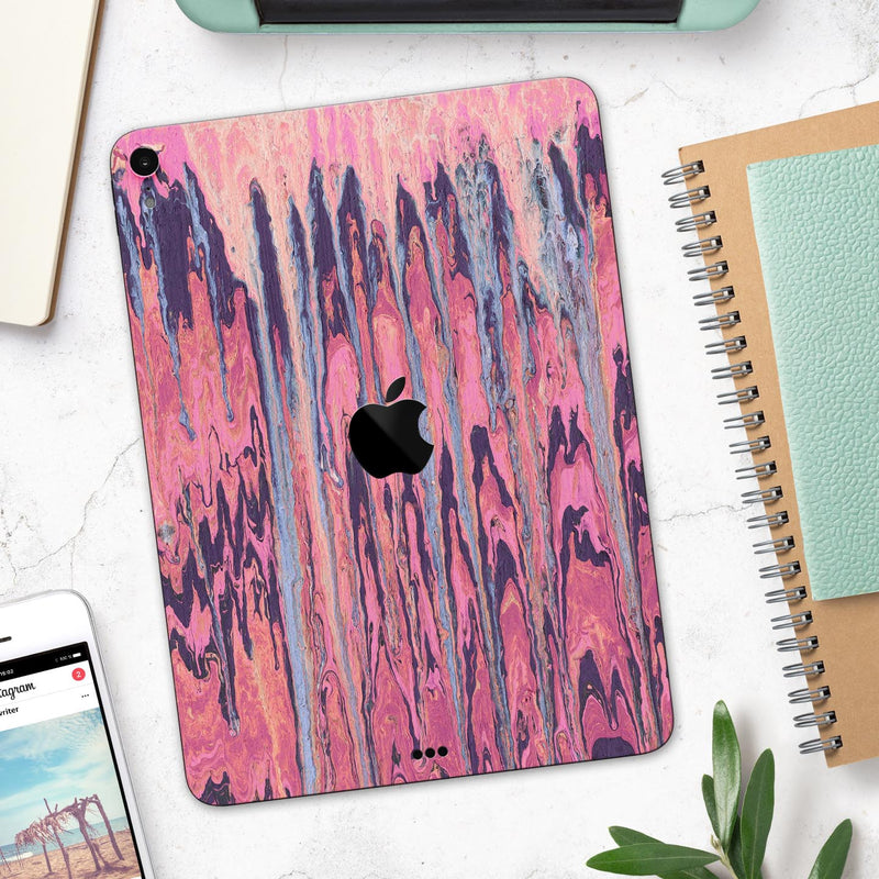Abstract Wet Paint Pink Sag - Full Body Skin Decal for the Apple iPad Pro 12.9", 11", 10.5", 9.7", Air or Mini (All Models Available)