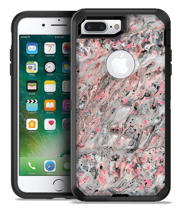 Abstract Wet Paint Pink Swirl - iPhone 7 or 7 Plus Commuter Case Skin Kit