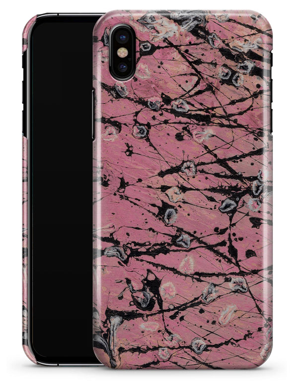 Abstract Wet Paint Pink and Black - iPhone X Clipit Case