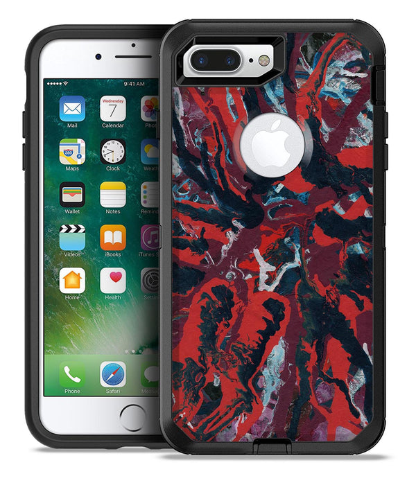 Abstract Wet Paint Red v95 - iPhone 7 or 7 Plus Commuter Case Skin Kit
