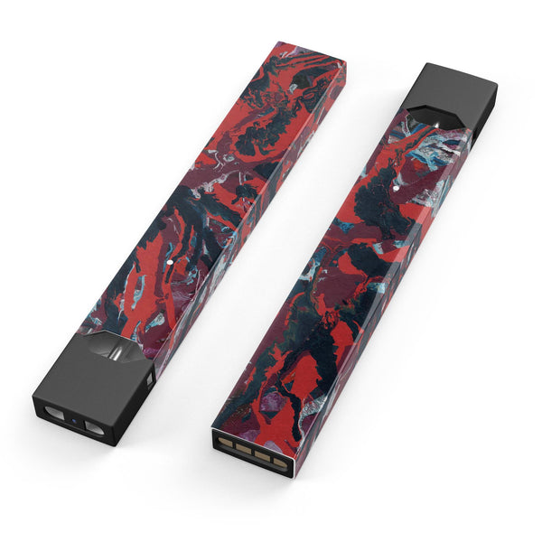 Abstract Wet Paint Red v95 - Premium Decal Protective Skin-Wrap Sticker compatible with the Juul Labs vaping device