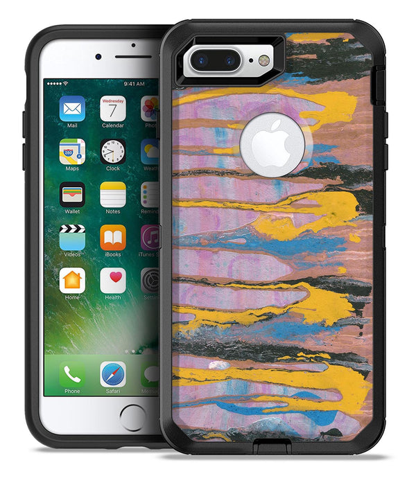 Abstract Wet Paint Retro Pink - iPhone 7 or 7 Plus Commuter Case Skin Kit