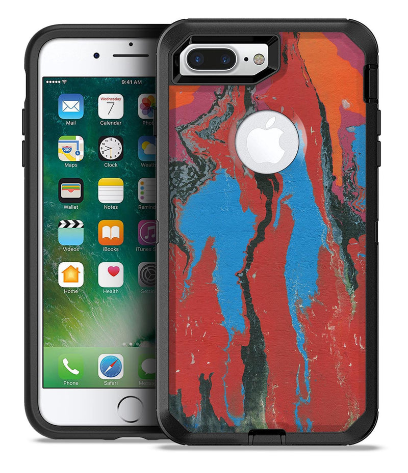 Abstract Wet Paint Retro V4 - iPhone 7 or 7 Plus Commuter Case Skin Kit