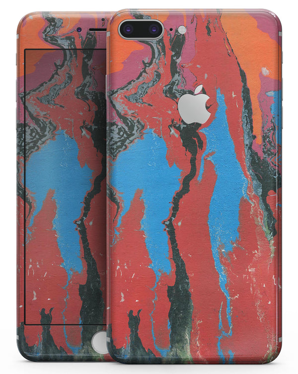Abstract Wet Paint Retro V4 - Skin-kit for the iPhone 8 or 8 Plus