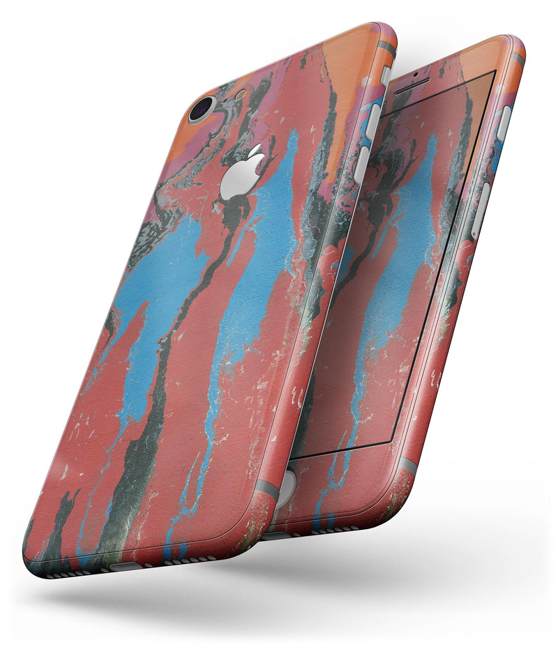 Abstract Wet Paint Retro V4 - Skin-kit for the iPhone 8 or 8 Plus
