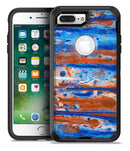Abstract Wet Paint Rustic Blue - iPhone 7 or 7 Plus Commuter Case Skin Kit