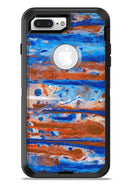 Abstract Wet Paint Rustic Blue - iPhone 7 or 7 Plus Commuter Case Skin Kit