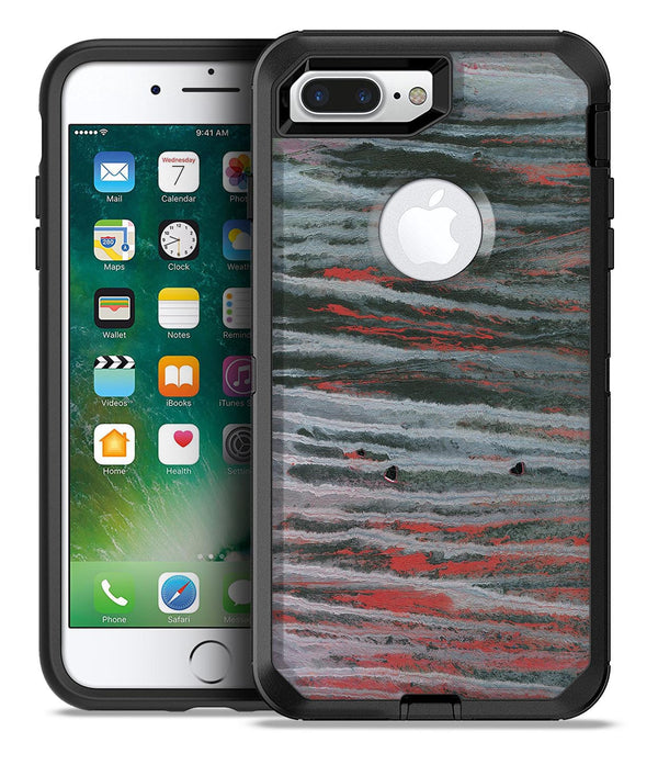 Abstract Wet Paint Smoke Red - iPhone 7 or 7 Plus Commuter Case Skin Kit