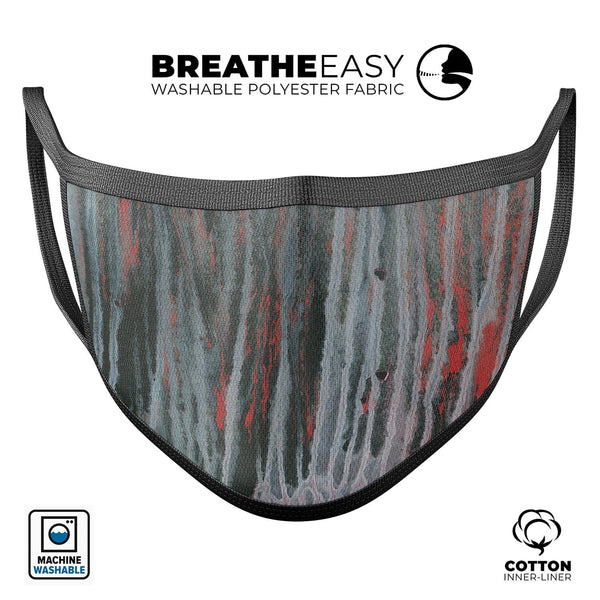Abstract Wet Paint Smoke Red - Made in USA Mouth Cover Unisex Anti-Dust Cotton Blend Reusable & Washable Face Mask with Adjustable Sizing for Adult or Child