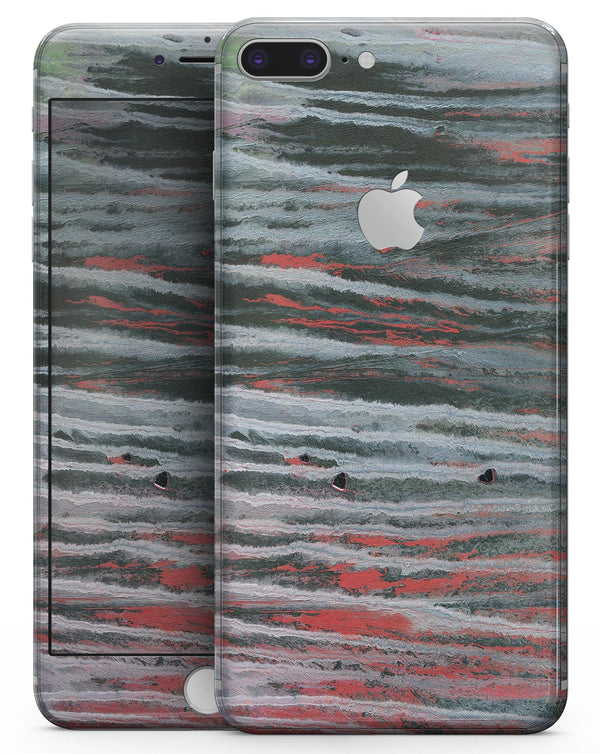 Abstract Wet Paint Smoke Red - Skin-kit for the iPhone 8 or 8 Plus