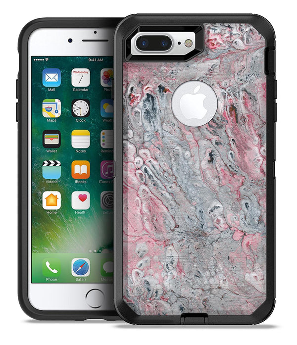 Abstract Wet Paint Subtle Pink and Gray - iPhone 7 or 7 Plus Commuter Case Skin Kit
