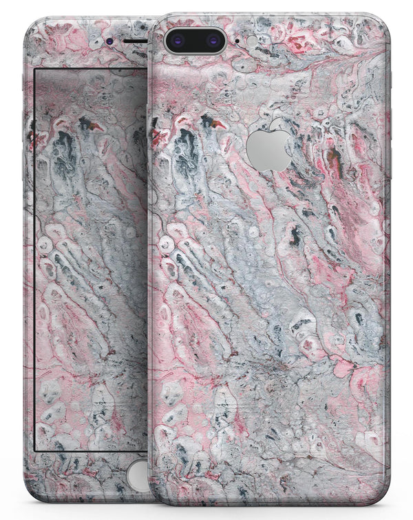 Abstract Wet Paint Subtle Pink and Gray - Skin-kit for the iPhone 8 or 8 Plus