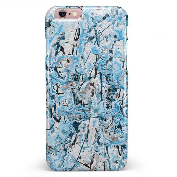Abstract Wet Paint Teal iPhone 6/6s or 6/6s Plus INK-Fuzed Case