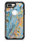 Abstract Wet Paint Teal and Gold - iPhone 7 or 7 Plus Commuter Case Skin Kit
