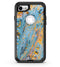 Abstract Wet Paint Teal and Gold - iPhone 7 or 8 OtterBox Case & Skin Kits