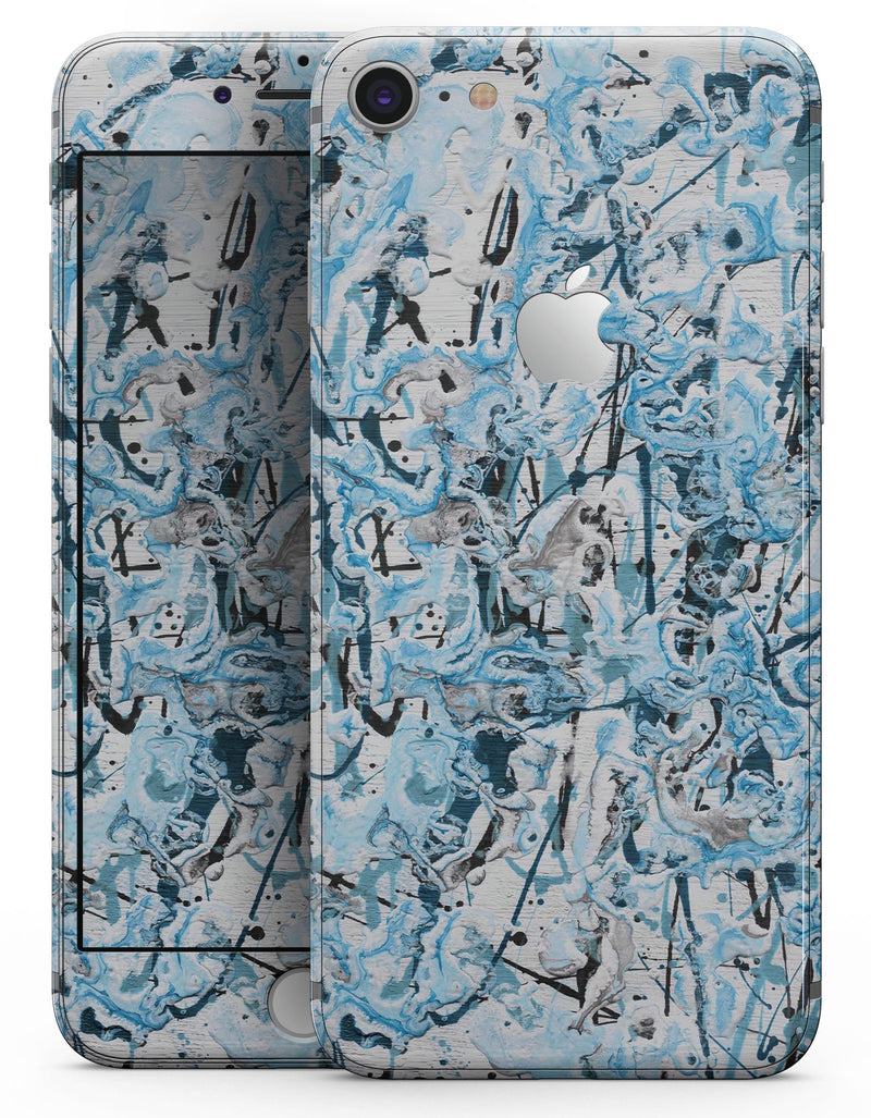 Abstract Wet Paint Teal - Skin-kit for the iPhone 8 or 8 Plus