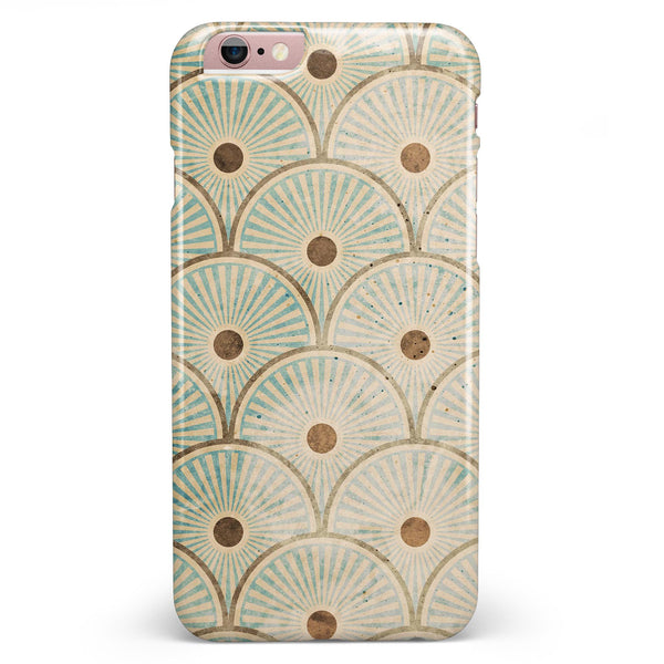 Aged Aqua SemiCircles with Polka Dots iPhone 6/6s or 6/6s Plus INK-Fuzed Case