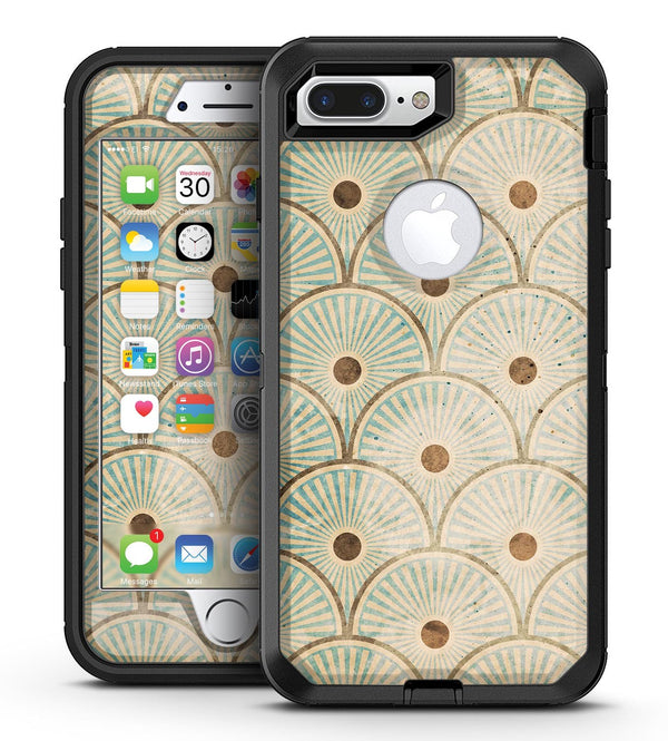 Aged Aqua SemiCircles with Polka Dots - iPhone 7 Plus/8 Plus OtterBox Case & Skin Kits