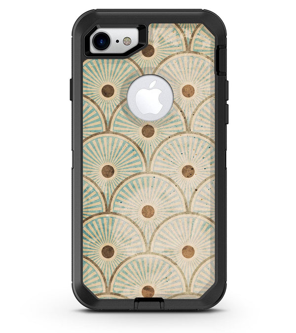 Aged Aqua SemiCircles with Polka Dots - iPhone 7 or 8 OtterBox Case & Skin Kits
