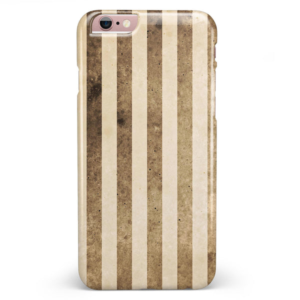 Aged Brown and Grunge Vertical Stripes iPhone 6/6s or 6/6s Plus INK-Fuzed Case