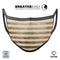 Aged Brown and Grunge Vertical Stripes - Made in USA Mouth Cover Unisex Anti-Dust Cotton Blend Reusable & Washable Face Mask with Adjustable Sizing for Adult or Child