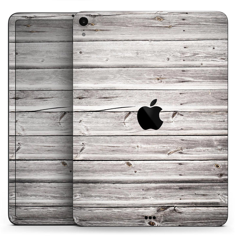 Aged White Wood Planks - Full Body Skin Decal for the Apple iPad Pro 12.9", 11", 10.5", 9.7", Air or Mini (All Models Available)