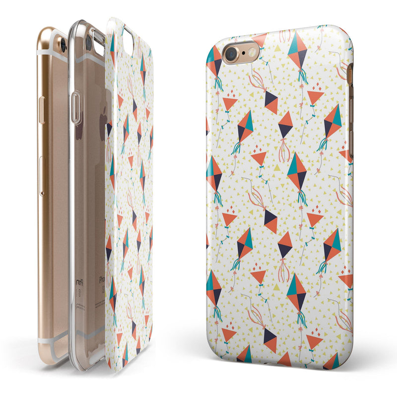 All Over Flying Kites Pattern iPhone 6/6s or 6/6s Plus 2-Piece Hybrid INK-Fuzed Case